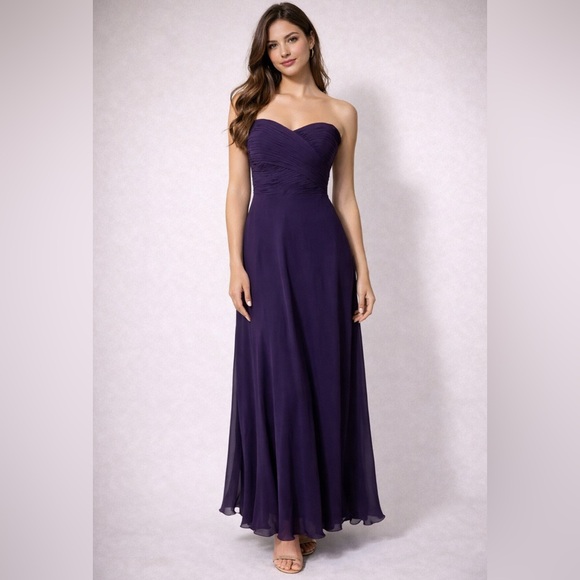 Lauren Ralph Lauren Dresses & Skirts - Ralph Lauren Dress 6 Purple Silk Flowy Midi NWT Date Wedding Party Cruise New
